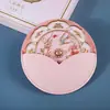 Estilo Nacional Espejo de Maquillaje de Mano Bolsa de Empaque de Cuero PU Espejo Portátil Anti-Caídas y Anti-Colisión Estuche Protector de Cuero Bolsa Redonda Personalización