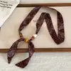 Collar de cuentas, bufanda de seda, pañuelo pequeño para el cuello, accesorio vintage para el cuello, estilo de alta gama para mujer, nueva colección de primavera 2026, para combinar con una camisa