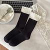 Meias de Renda com Botões de Agulha Dupla de Outono e Inverno para Mulheres, Meias de Meia Panturrilha, Estilo Japonês da Moda, Uso de Duas Maneiras, Com Punho, Meias Folgadas para Meninas
