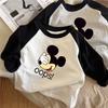 Camiseta de Manga Larga 100% Algodón para Niños y Niñas 2026 Lindo Dibujo Animado de Mickey Mouse Tops para Niños Pequeños para Primavera y Otoño