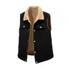 Chaleco de Pana para Hombre para el Trabajo, Forrado de Polar y Engrosado con Lana de Cordero, Chaqueta Chaleco Casual para Hombre Talla Grande para Primavera y Otoño