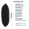 Peruca de trança de cabelo de crochê africano rasgada à mão lagarta 12 polegadas Afro Cacheado Marley Braid