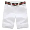 Marca da Moda Shorts Brancos Masculino Verão Finos Tendência Roupa de Trabalho Calças de Meio Comprimento Slim Fit Retas Casuais Meio Comprimento Masculino