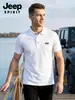 Jeep Spirit Jeep Seda Casual de Negócios Camisa Polo Solta Manga Meia Gola Lapela Verão Secagem Rápida