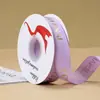 Fita 2,5cm*30 Jardas com Letras em Inglês, Estampagem Dourada, Fita Nervurada Floral para Presente, Material Floral Cetim para Embalagem, Fita Decorativa