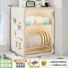 Estante escurridor para gabinete de cocina, multifuncional para el hogar, a prueba de polvo, para encimera, para tazones, palillos, platos, caja de cubiertos, estante de almacenamiento de platos