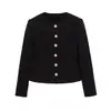 Roupas Femininas de Temperamento Transfronteiriço Europeu e Americano Moda Europeia e Americana Botões de Temperamento Transfronteiriço Gola Redonda Primavera e Outono Blazer de Botão Único