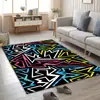 Suministro directo de fábrica tendencia geométrica graffiti alfombra para sala de estar dormitorio vestidor alfombrilla de cocina felpudo venta al por mayor