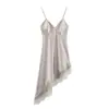 Comercio Exterior 2025 Otoño Nuevo Estilo Europeo y Americano Moda Femenina Vestido Sexy con Textura de Satín 8827332