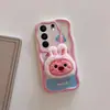 Adecuado para Funda de Teléfono Vivos17 Pro Color Crema S16 Felpa V15 Cobertura Total TPU Castor Loopy con Anillo para Colgar V25