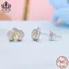 Brincos Phalaenopsis Inteligentes Ivor Joker Prata Esterlina s925 Banhado a Platina Brincos de Planta Joias Atacado de Joias Mulheres