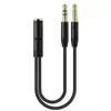 Adaptador uno en dos teléfono móvil a computadora auricular micrófono auricular adaptador de audio 3.5 adaptador dos en uno