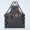 Delantales de lona Amazon al por mayor, para hombres y mujeres, adecuados para uso doméstico, cocina, cafeterías y tiendas de té de leche; uniformes de trabajo con impresión de logotipo, ofreciendo un toque de lujo