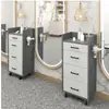 Gabinete de Herramientas para Salón de Belleza Mesa Espejo para Salón de Peluquería Gabinete con Cajones Gabinete de Almacenamiento de Madera para Cortar el Cabello Gabinete de Trabajo para Barbería