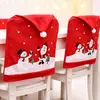 Decorações de Natal Arranjo Criativo Festa de Feriado Mesa de Jantar Capa de Cadeira Capa de Cadeira de Restaurante Chapéu de Natal