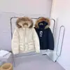 Parka de Trabajo Putian Versión Alta Etiqueta Grande Chaqueta de Plumas Varita Mágica con Capucha Cuello Grande de Piel Abrigo Largo para Hombres y Mujeres Parejas