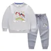 Unicornio de Primavera y Otoño Ropa infantil coreana suéter para niños pantalones conjunto de dos piezas dibujos animados bebé algodón manga larga