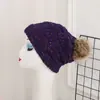 Chapéu de tricô com ponto de bolinha inverno quente bola de lã boné de lã boné monocromático atacado chapéu de curling ao ar livre
