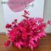 Orden de boda banquete de bodas flor artificial rosa roja floral decoración de boda tarjeta de bienvenida tablero KT flor falsa de boda flor de seda flor decorativa
