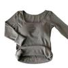 Otoño e Invierno Cálido cepillado ajustado camiseta interior para mujer con almohadilla en el pecho ropa interior adelgazante cuello bajo engrosado camiseta de manga larga top