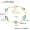 Diseño de Rueda de la Fortuna Oro de 18 Quilates Acero Inoxidable Tobillera Colorida Nicho Elegante Versátil Verano Lujo Accesible Tobillera Joyería para el Pie