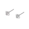 Pendientes pequeños de flor de plata 999 para mujer, pendientes únicos de nicho de plantas y florales, pendientes mini de circón de flor esmerilada al por mayor