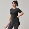 Ropa de Yoga Talla Grande Top para Mujer Camiseta Deportiva de Manga Corta de Secado Rápido Correr Cadera Grande Cubriente Aspecto Adelgazante Ropa de Fitness Verano