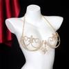Corrente de Peito Nova Estilo Transfronteiriça Feminina Europeia e Americana Boate Sexy Moda Strass Fantasia Traje Show de Palco Corrente Corporal Sexy