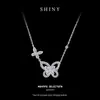 Collar de Mariposa con Diamante Brillante de Plata de Ley S925 para Mujer, Cadena para Clavícula de Diseño de Lujo Ligero, Adecuado para Primavera 2025
