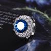 Joias Zhuangshang 2024 novo cobre banhado a ouro simulação cristal azul pontiagudo redondo temperamento luxo conjunto feminino 12-7mm