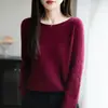 Novo Suéter Feminino Solto Gola Redonda Manga Longa Suéter Outer Casual Suéter de Tricô Torcido Top Básico