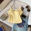 Conjunto Moderno de Duas Peças: Camisole Rendado com Laço, Bojo Fixo e Top Regata com Base em Cor Contrastante para Mulheres