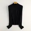 Camiseta Base Antibacteriana Feminina Yifeisi, Nova Coleção Outono/Inverno, Gola Alta, Slim Fit, Térmica, Manga Longa para Mulheres