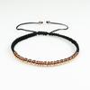 Popular Cuerda Trenzada de Nylon Código Musgo Imán Negro Hierro Piedra Pulsera Trenzada Separador Viruta de Madera Pulsera con Cuentas de Imán Pulsera