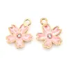 Explosiones Japonesas y Coreanas Punto Diamante Pera Perlado Flor de Cerezo Gota de Aceite Colgante DIY Aleación Joyería Accesorios Collar Pulsera Pendientes Colgante
