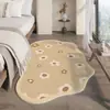 Tapete de Cashmere Falso Irregular de Luxo Leve Estilo Italiano, Espesso e Resistente ao Desgaste, para Quarto, Tapete Refrescante para Cabeceira, Tapete para Sofá e Mesa de Centro da Sala de Estar