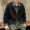 Nueva chaqueta de otoño para hombre yingao de imitación de dos piezas, cuello solapa de lujo ligero, de un solo botón, estilo cross-border youth old money