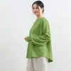 Moletom Casual Loose Gola Redonda Manga Lanterna Manga Longa Estilo Japonês e Coreano Outono e Primavera Estilo Preguiçoso Blusa Gola Redonda