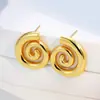 Brincos Espirais Dourados Exagerados Estilo Europeu e Americano para Mulheres, Design de Nicho com Sensação de Luxo, Novos Brincos Estilosos