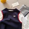 Conjunto de Dos Piezas Elegante de Manga Larga para Niños Primavera y Otoño 25 Estilos Nuevos Chaleco para Niños y Niñas Tops para Bebé