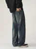 Ropa de Hombre Fengshe / 2026 Otoño-Invierno Nuevo Estilo Americano Holgado Retro Jeans de Guadaña Pantalones Largos para Hombre