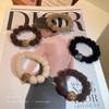 Estilo de Color Maillard Otoño e Invierno Nuevo Anillo para el Cabello de Felpa Alta Elasticidad Chic Pedrería Lujo Ligero Anillo para el Cabello Cabeza Pedrería