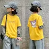 Nueva Camiseta de Manga Larga Rayada para Niñas Primavera y Otoño 2026 Ropa Interior Básica para Niños Top para Niñas Talla Mediana y Grande Top Estampado para Niños