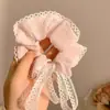 Estrella con el mismo estilo tocado flor hembra blanco intestino grueso anillo de pelo princesa tocado cabeza trasera bola anillo de pelo cola de caballo cuerda de pelo