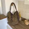 Bolso Tejido de Punto de Gran Capacidad Transfronterizo para Mujer, Nuevo Estilo Verano 2026, Bolso de Hombro Cruzado, Bolso para Vacaciones en la Playa