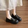 Mocassins Pretos Femininos Europeu Americano Primavera Sola Grossa Estilo Britânico Mary Janes Sapatos de Salto Único Uniforme JK Japonês Sapatos Pequenos de Couro para Combinar com Saias