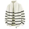 Popular Transfronterizo Talla Europea Talla Grande Chaqueta Cardigan Rayado Tejido de Punto Tejido de Punto para Hombre Tendencia de Negocios Venta al por Mayor de Fábrica