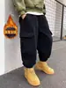 Pantalones Cargo de Terciopelo para Niños de Invierno 2024 Nueva Ropa Infantil Pantalones Casuales de Terciopelo Todo en Uno Ropa de Invierno Pantalones de Marca Moderna para Niños