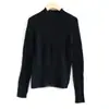 Precio Especial, Sin Devoluciones ni Cambios Suéter de Punto de Lana 100% para Mujer, Cuello Alto, Corte Ajustado, de una Sola Pieza
