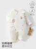 Roupas de bebê, acolchoadas Classe A, outono e inverno, macacão para recém-nascido, espesso, quente, estampa de desenho animado, estampa completa, roupas para bebê de um mês